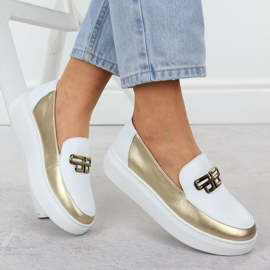 Zapatos de cuero para mujeres en la plataforma White Gold T.Sokolski W25-499 blanco 4