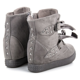 Zapatillas deportivas con lazos gris 1