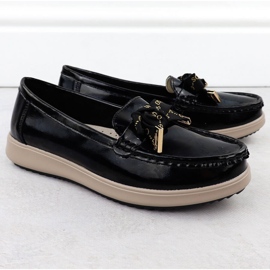 Mocasines de cuero barnizado con un arco negro Filippo DP6457 2