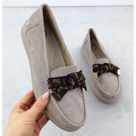 Mocasines de gamuza de cuero con un arco beige filippo dp6457 1