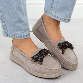 Mocasines de gamuza de cuero con un arco beige filippo dp6457 5