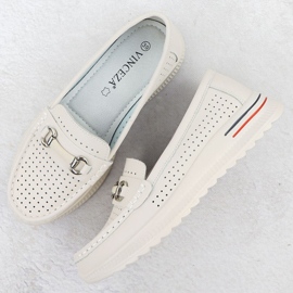 Zapatos de cuero a puertas, mocasines beige Vinceza 95331 3