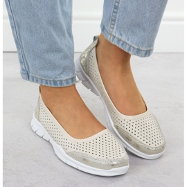Ballerinas de cuero Openwork Comfort Beige Vinceza 95323 6