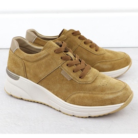 Zapatillas de cuero en cuñas camel sergio leone sp104 beige 2