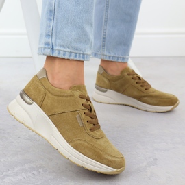 Zapatillas de cuero en cuñas camel sergio leone sp104 beige 5