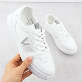 Zapatos deportivos femeninos con una malla Vinceza 13627 blanca blanco 1