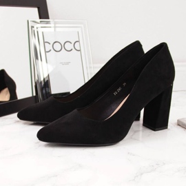 Zapatos de tacón en el poste de gamuza Sergio Leone W SK316A negro 16