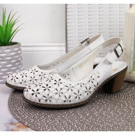 Sandalias piel calada Rieker W RKR531A blanco 29