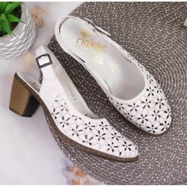 Sandalias piel calada Rieker W RKR531A blanco 30