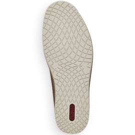 Zapatos de piel calados Rieker M RKR503A, beige 24