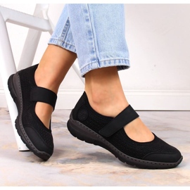 Zapatos cómodos calados Rieker W RKR575 negro 19
