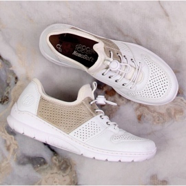 Zapatos cómodos Rieker W L3254-80 blanco 34