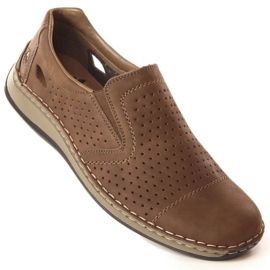 Zapatos de piel calados Rieker M RKR198A marrón 23