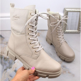 Botas cómodas de piel con aislamiento Rieker W RKR613, beige 14
