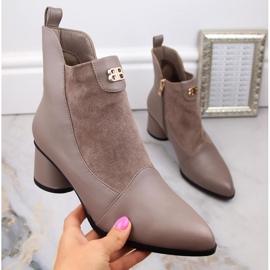 D&amp;A S.Barski Premium Collection botines de tacón W OLI232B, beige 14