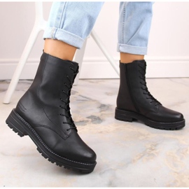 Rieker Botas de piel cómodas y aislantes Remonte W RKR622, negro 11