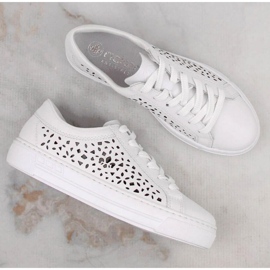 Zapatos cómodos de piel Rieker W RKR641 blanco 35
