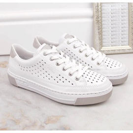 Zapatos Rieker W RKR642 piel calada blanca blanco 34