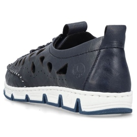 Zapatos de piel calados Rieker W RKR652, azul marino 45
