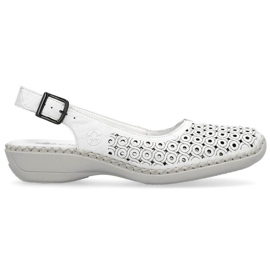 Sandalias cómodas de piel Rieker W RKR665 blanco 35