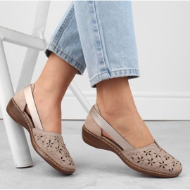 Zapatos cómodos de piel Rieker W RKR442C, beige 37