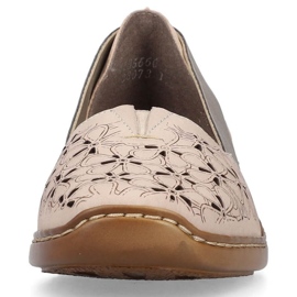 Zapatos cómodos de piel Rieker W RKR442C, beige 40