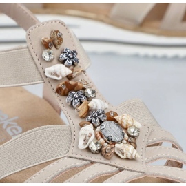 Sandalias cómodas Rieker W RKR680 beige 34