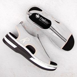 Sandalias cómodas sin cordones Rieker W RKR686 metalizado 16