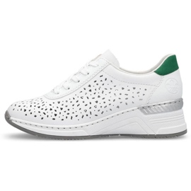 Zapatos cómodos de piel Rieker W RKR692 blanco 35