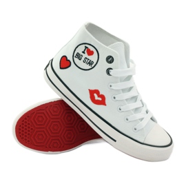 Big star 274017 zapatillas atadas blanco rojo 3