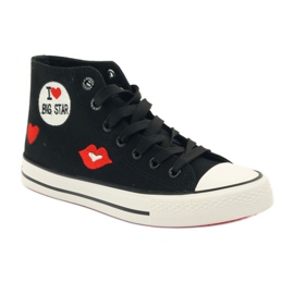 Big star 274014 zapatillas atadas blanco negro rojo 1