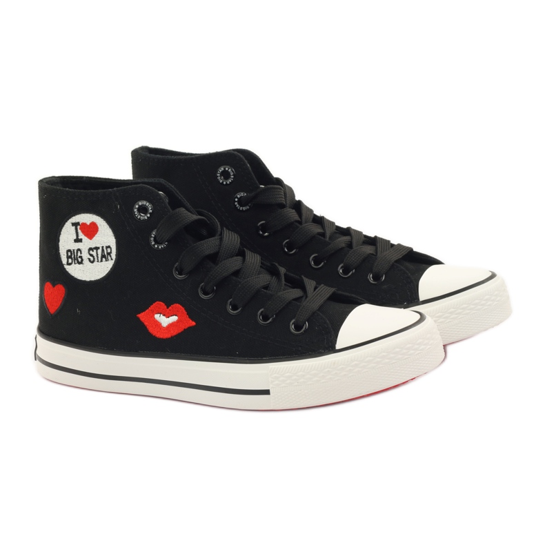 Big star 274014 zapatillas atadas blanco negro rojo 4