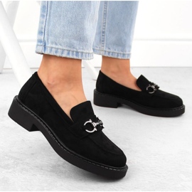 Sergio Leone Sk455a Mocasins Black con un adorno negro 13