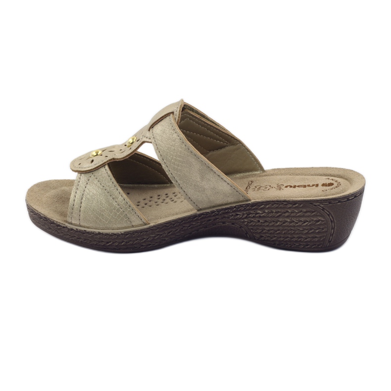 Zapatillas velcro Inblu GL086 Oro amarillo marrón 2