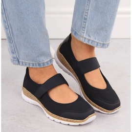 Rieker N42B0-14 Shoes de velcro azul marino 27