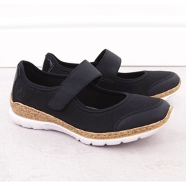 Rieker N42B0-14 Shoes de velcro azul marino 28