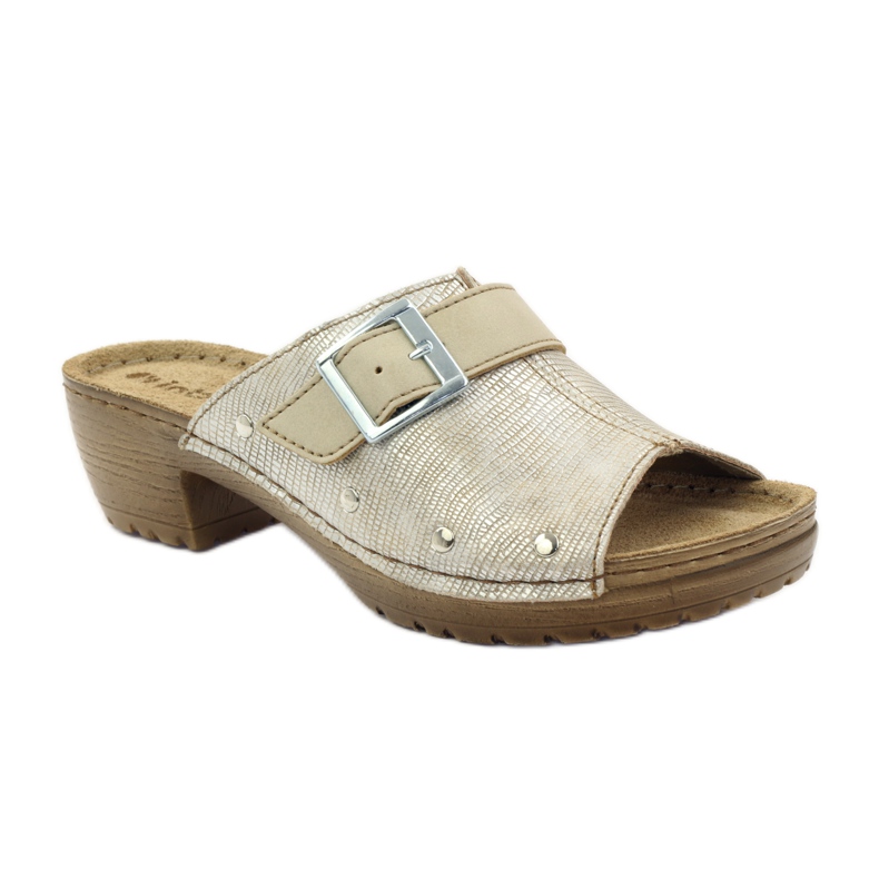 INBLU BL061 slippers hebilla plata beige marrón gris 1