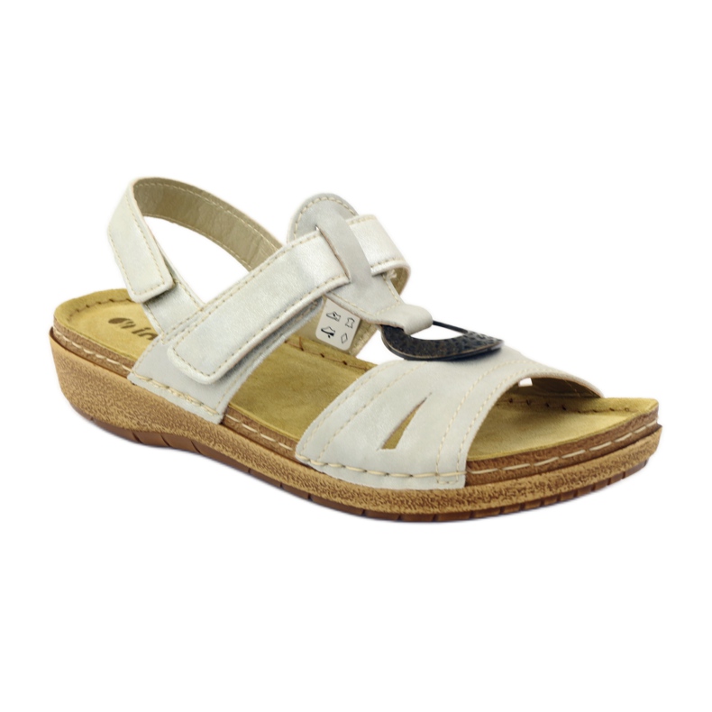 Sandalias cómodas Inblu F02 j beige perla marrón gris 1