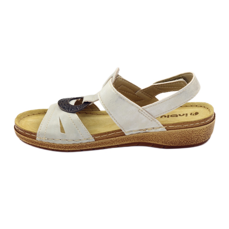 Sandalias cómodas Inblu F02 j beige perla marrón gris 2