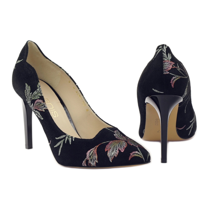 Anis Pumps On A Pin Embroidery 4566 negro 3