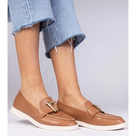 Mocasines de mujeres marrones con una decoración elegante marrón 2