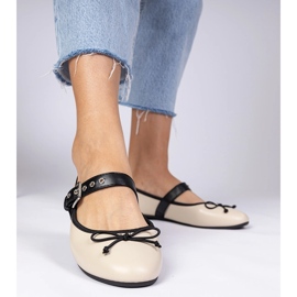 Bailarinas beige femeninas con arco 3