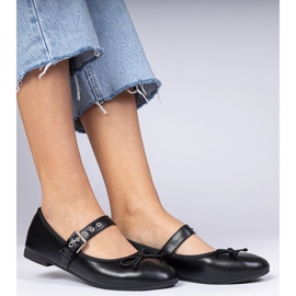 Ballerinas de mujeres negras con arco negro 1
