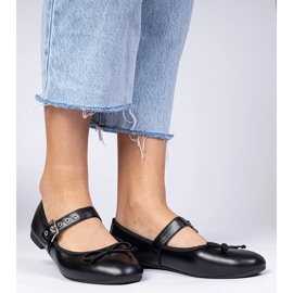 Ballerinas de mujeres negras con arco negro 4