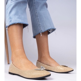 Ballerinas Golden Women's Glitter con una mariposa dorado 1