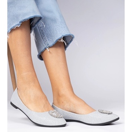 Ballerinas de brillo para mujeres plateadas con circones plata 2 Ballerinas de brillo para mujeres plateadas con circones plata 2