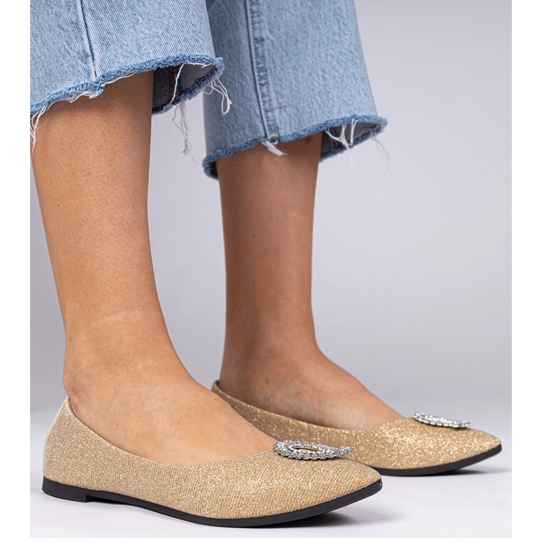 Ballerinas Golden Women's Glitter con circones dorado 1