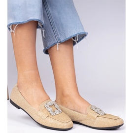 Mocasines dorados con circones 6