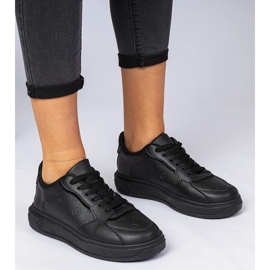 Zapatillas de deporte de deportes negros de eco -leather 3