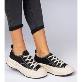 Zapatillas de deporte de material para mujeres negras negro 1